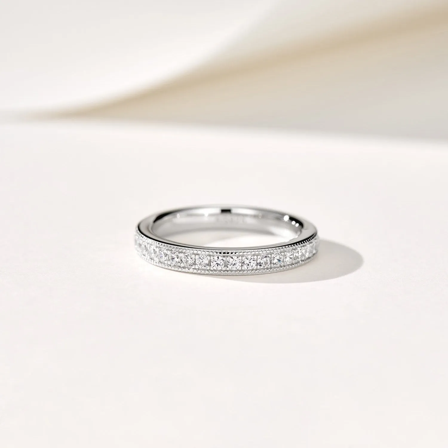 Minimalist Stacking Ring with Diamonds