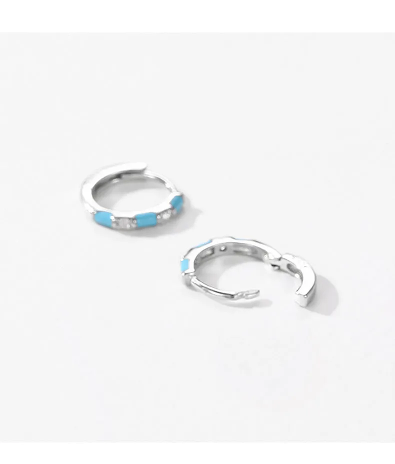 Minimalist Sterling Silver Zircon Earrings for Women