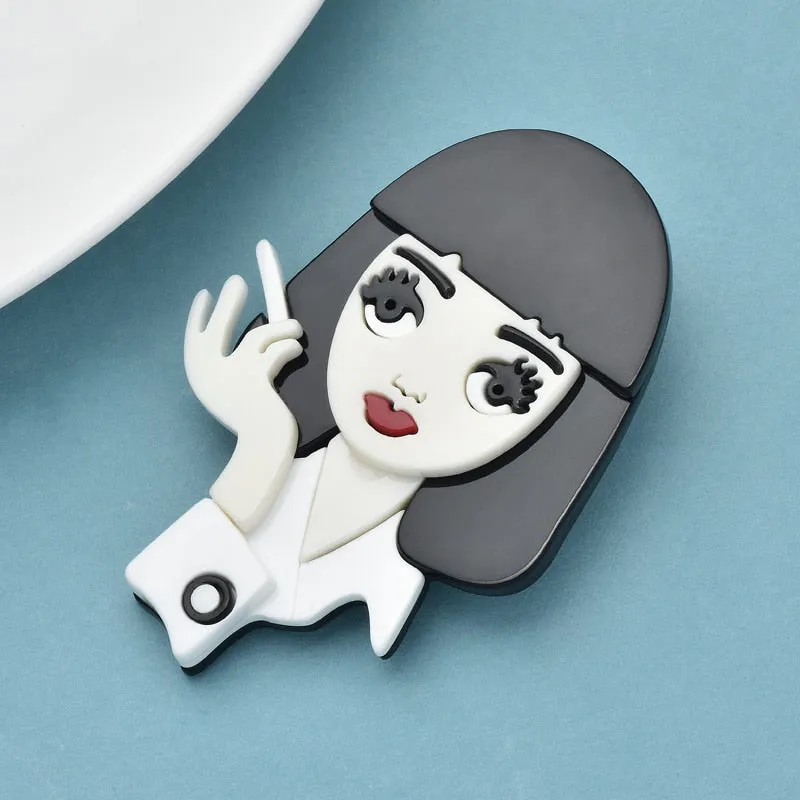 Mrs Mia Wallace Acrylic Brooch