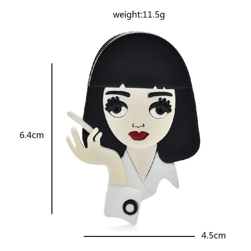 Mrs Mia Wallace Acrylic Brooch