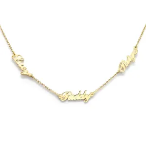 Multiple Names Necklace - Gold Plated