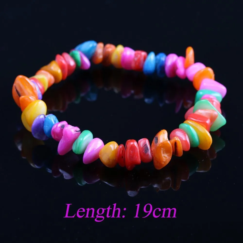 Natural Shell Elastic Rope Colourful Custom Bracelets For Women