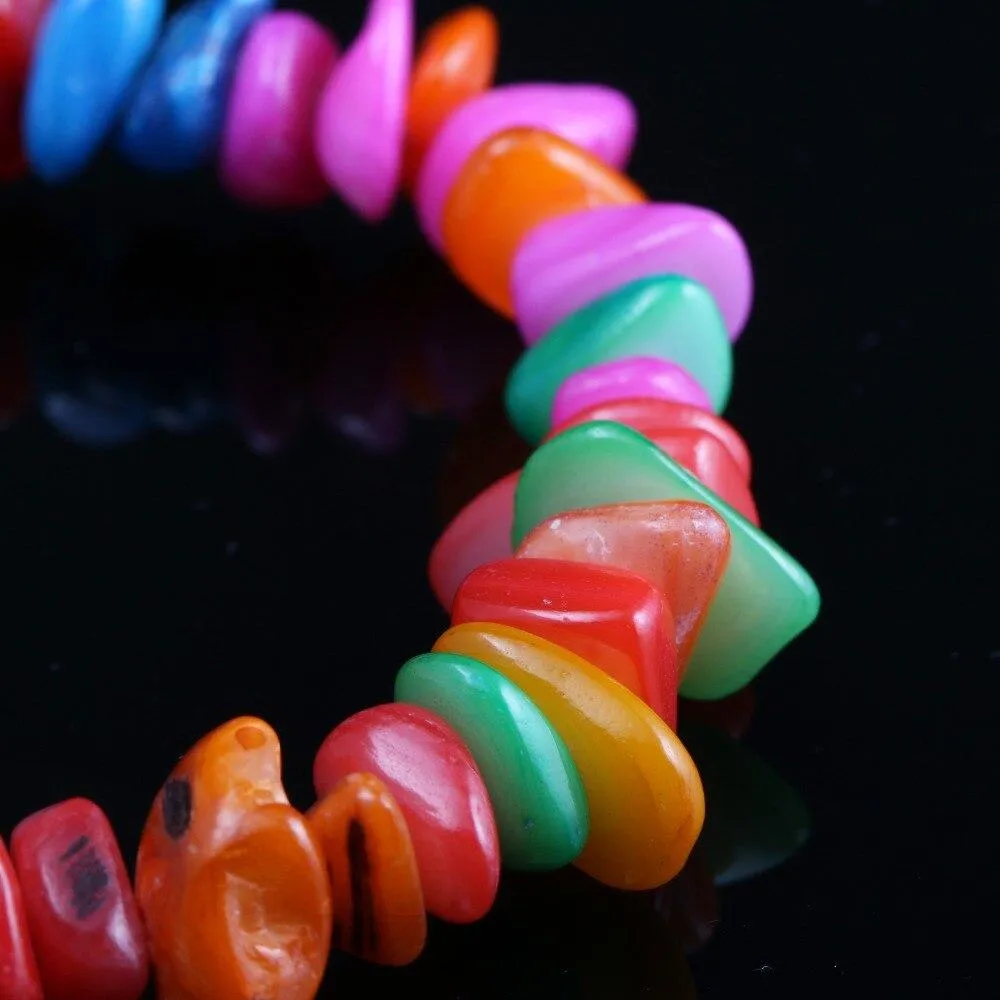 Natural Shell Elastic Rope Colourful Custom Bracelets For Women