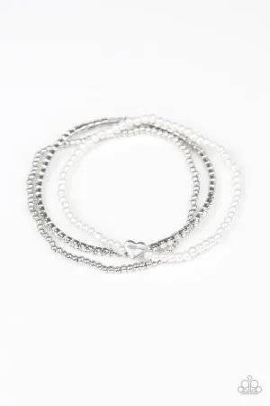 Paparazzi Bracelet ~ Cuter Than Cupid - White