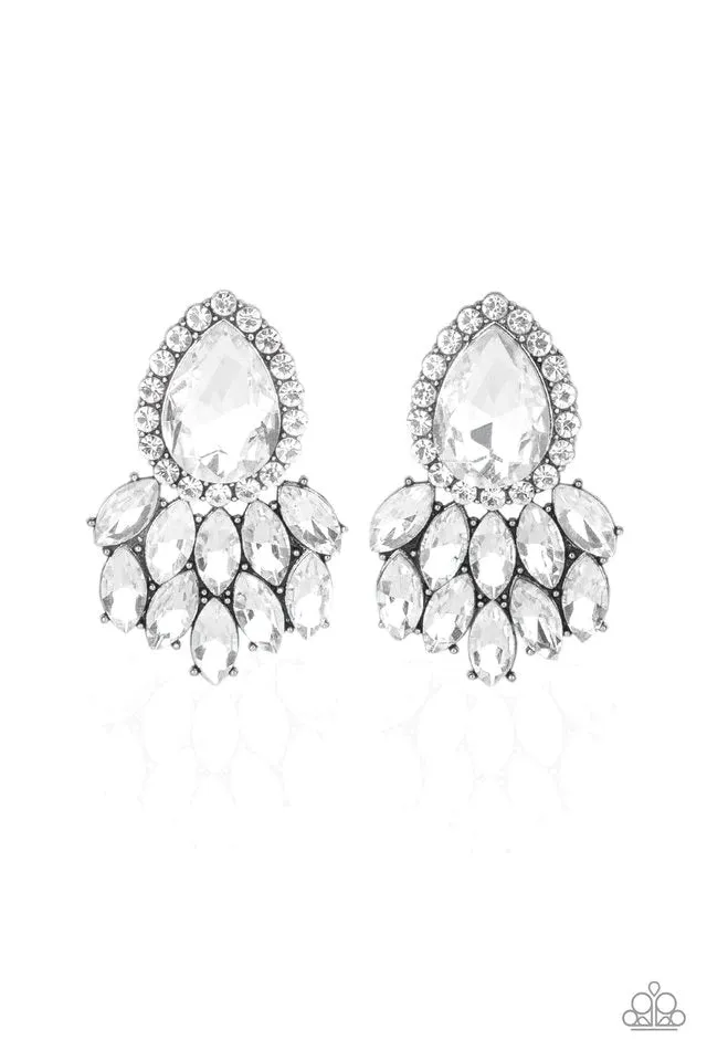 Paparazzi Earring ~ A Breath of Fresh HEIR - White