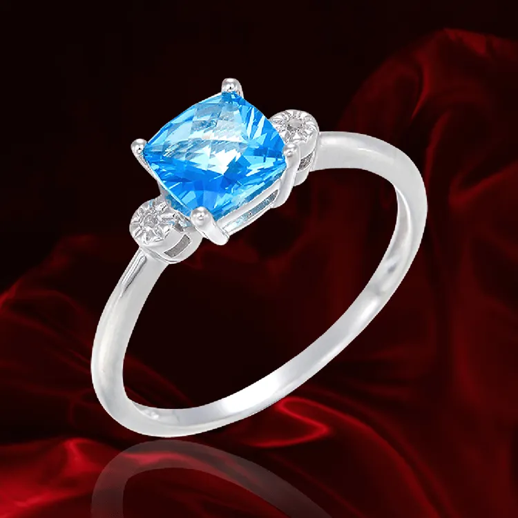 Passion Topaz Sparkling Ring with Natural White Topaz