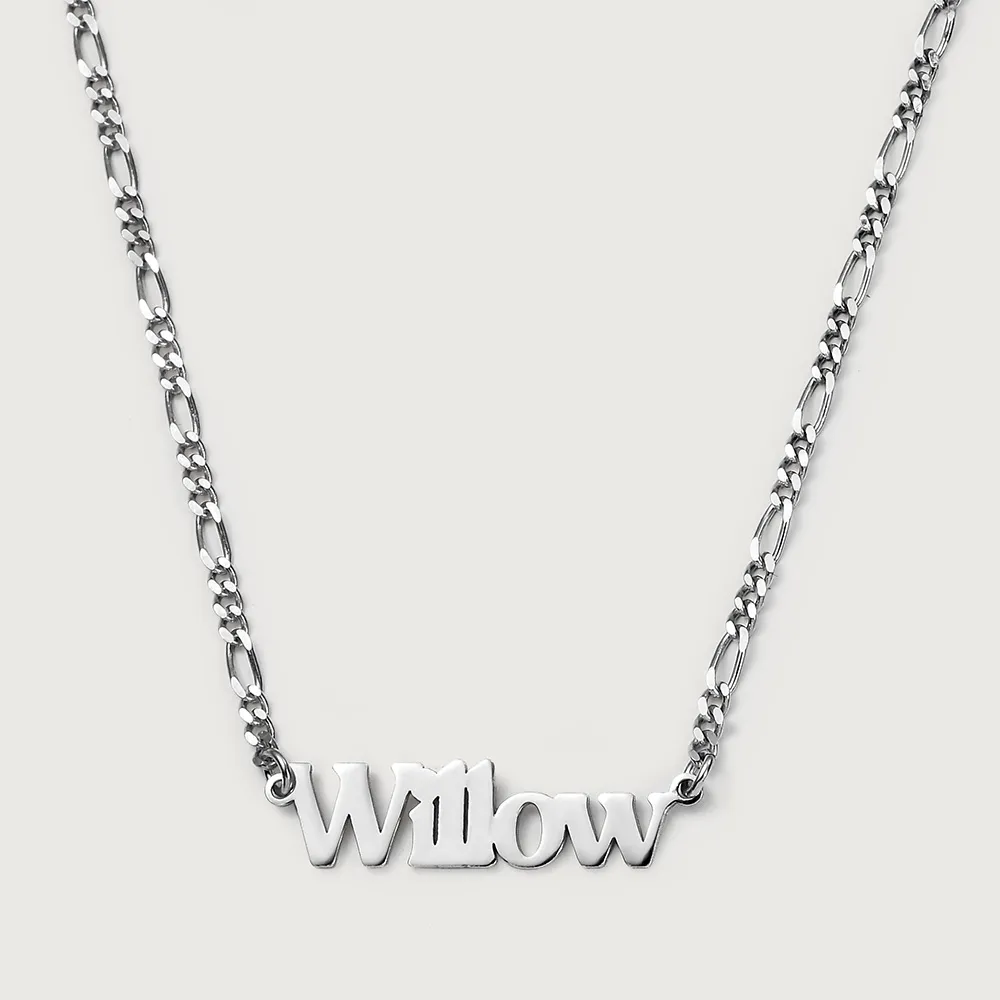 Personalised Name Necklaces Figaro Chain