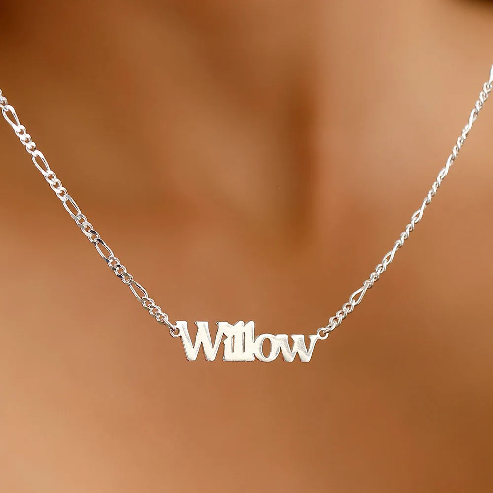 Personalised Name Necklaces Figaro Chain