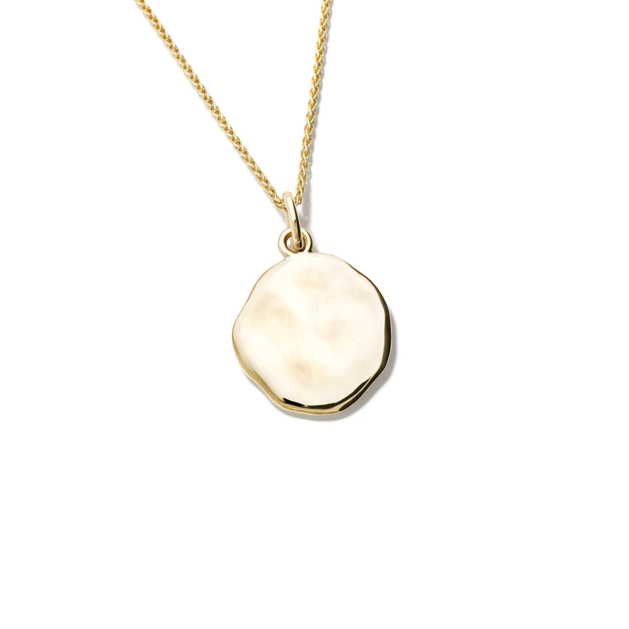 Plain Pebble Quote Pendant Yellow Gold