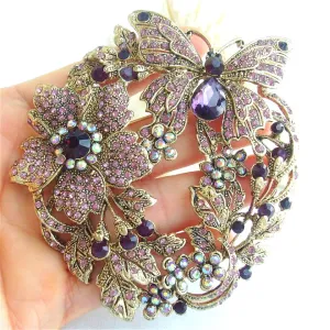 Purple Bouquet Butterfly Brooch