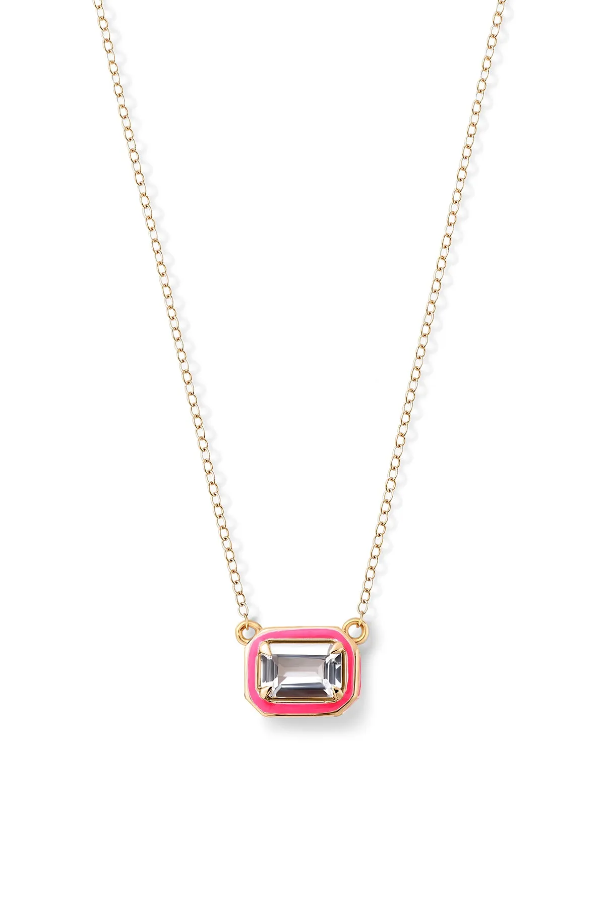 Rectangular Cocktail Necklace - White Topaz