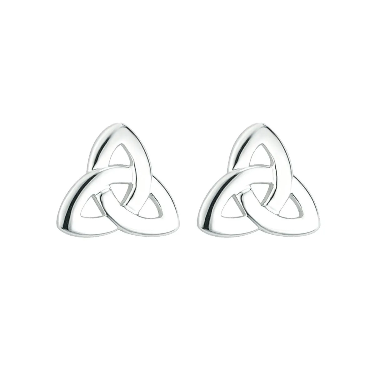 Rhodium Trinity Stud Earrings