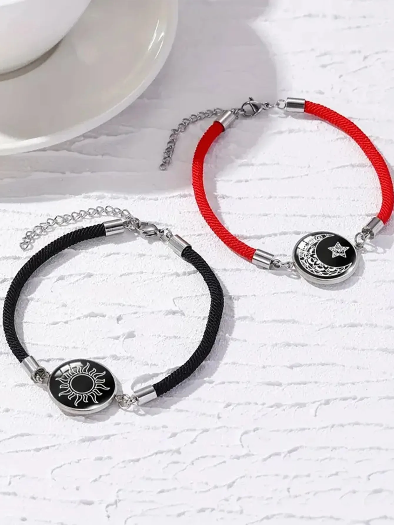 Romantic Sun and Moon Luminous Couple Bracelets - 2Pcs