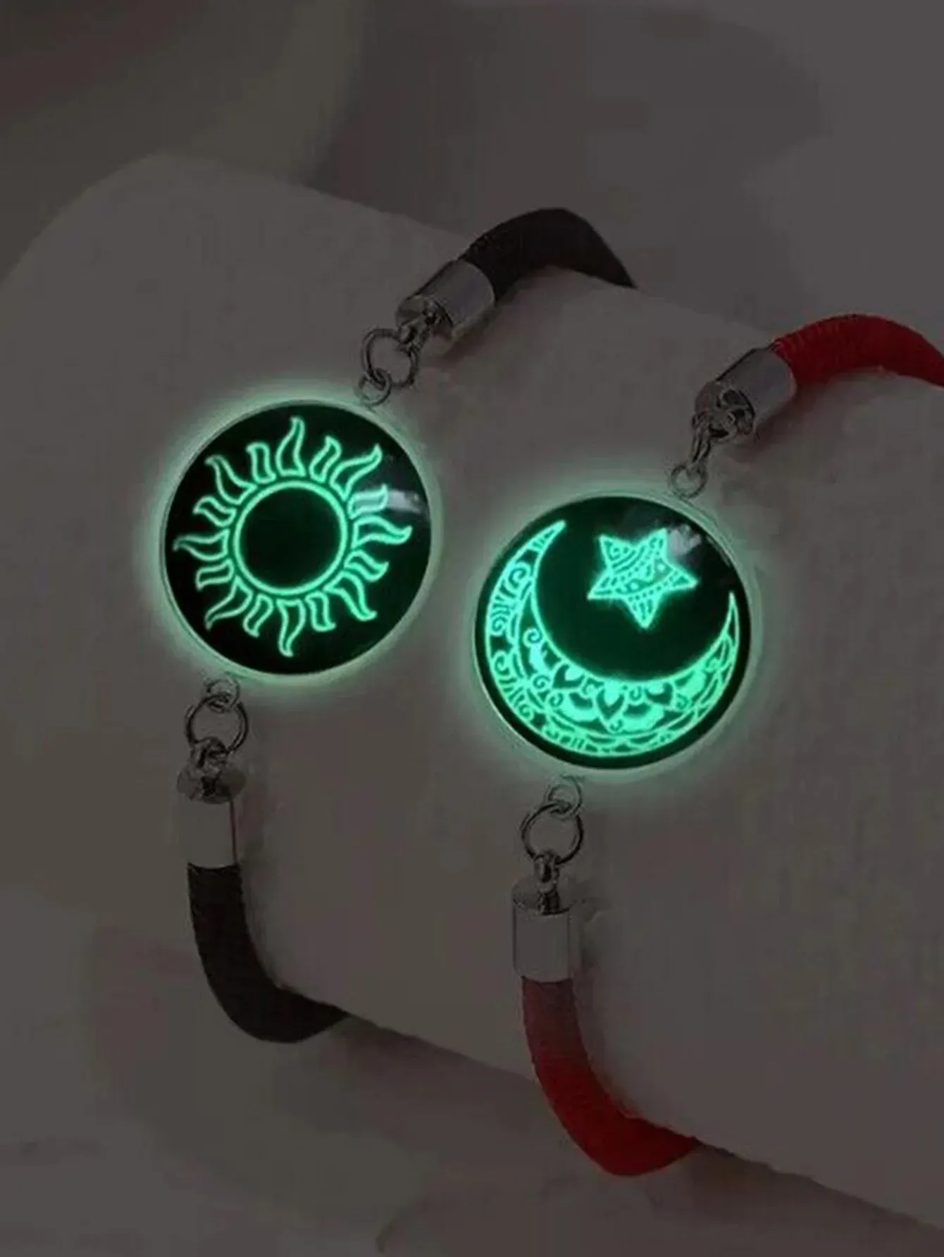 Romantic Sun and Moon Luminous Couple Bracelets - 2Pcs