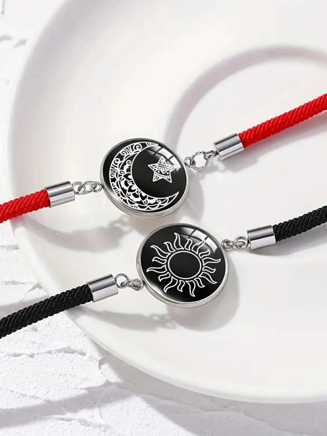 Romantic Sun and Moon Luminous Couple Bracelets - 2Pcs