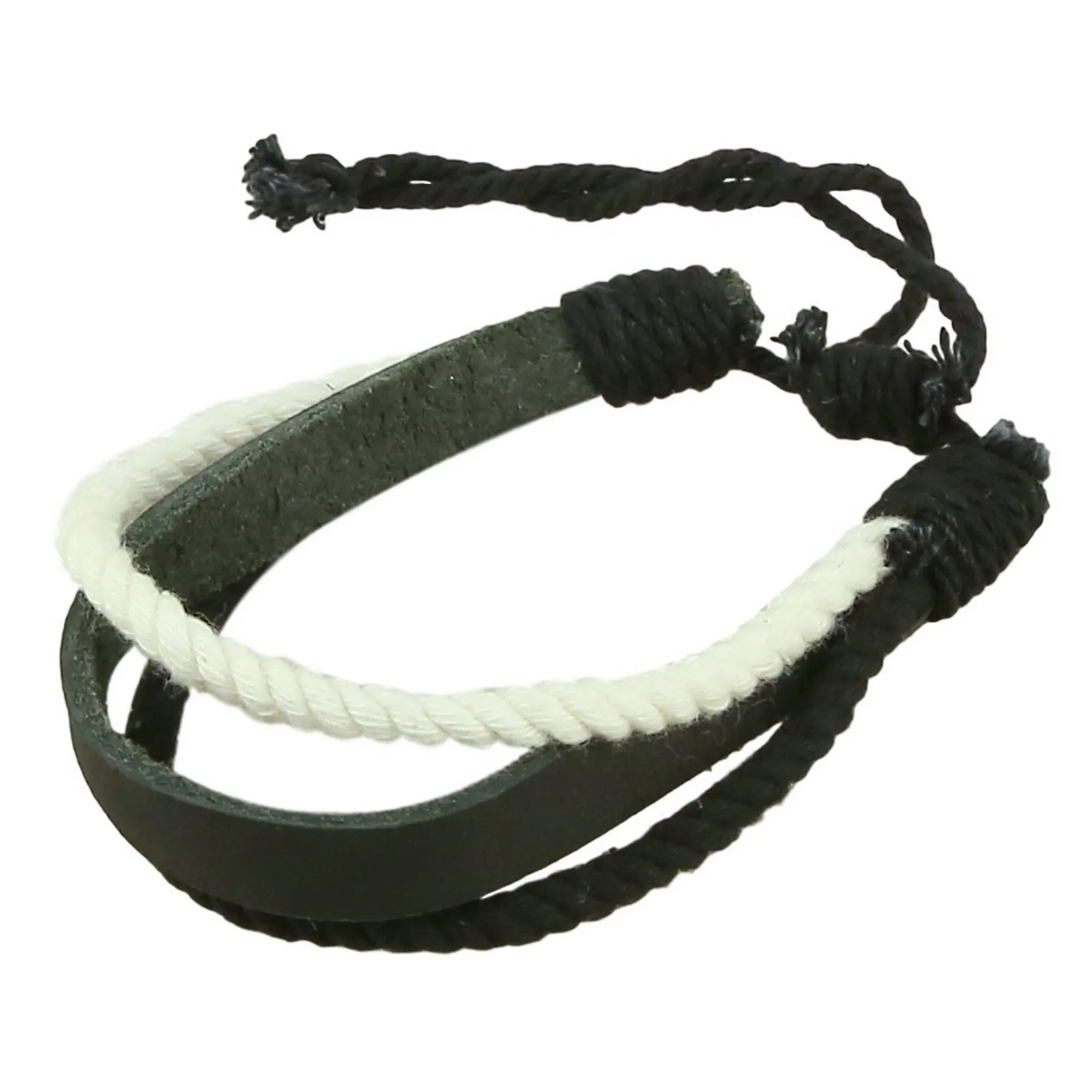 ShalinIndia White and Black Leather Beaded Bracelet - Handmade - Layered Wrapped Bracelet mens_jewelry_4631