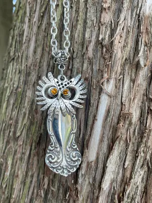 Silverware Owl Necklace