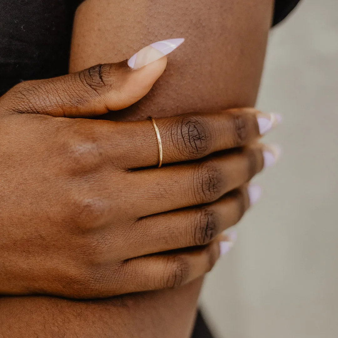 Solid Gold Plain Round Band Ring