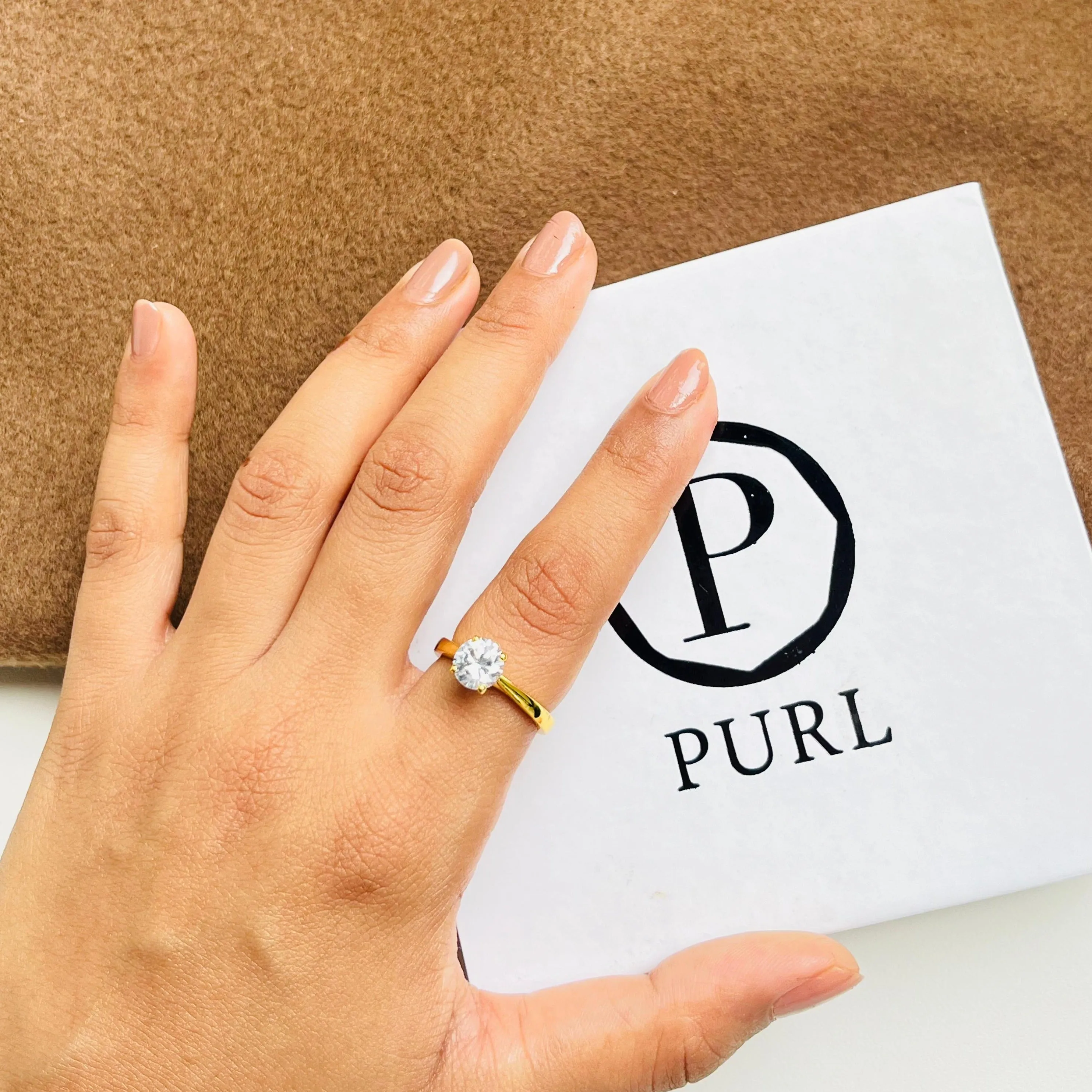 Solitaire Engagement Silver Ring - From Purl