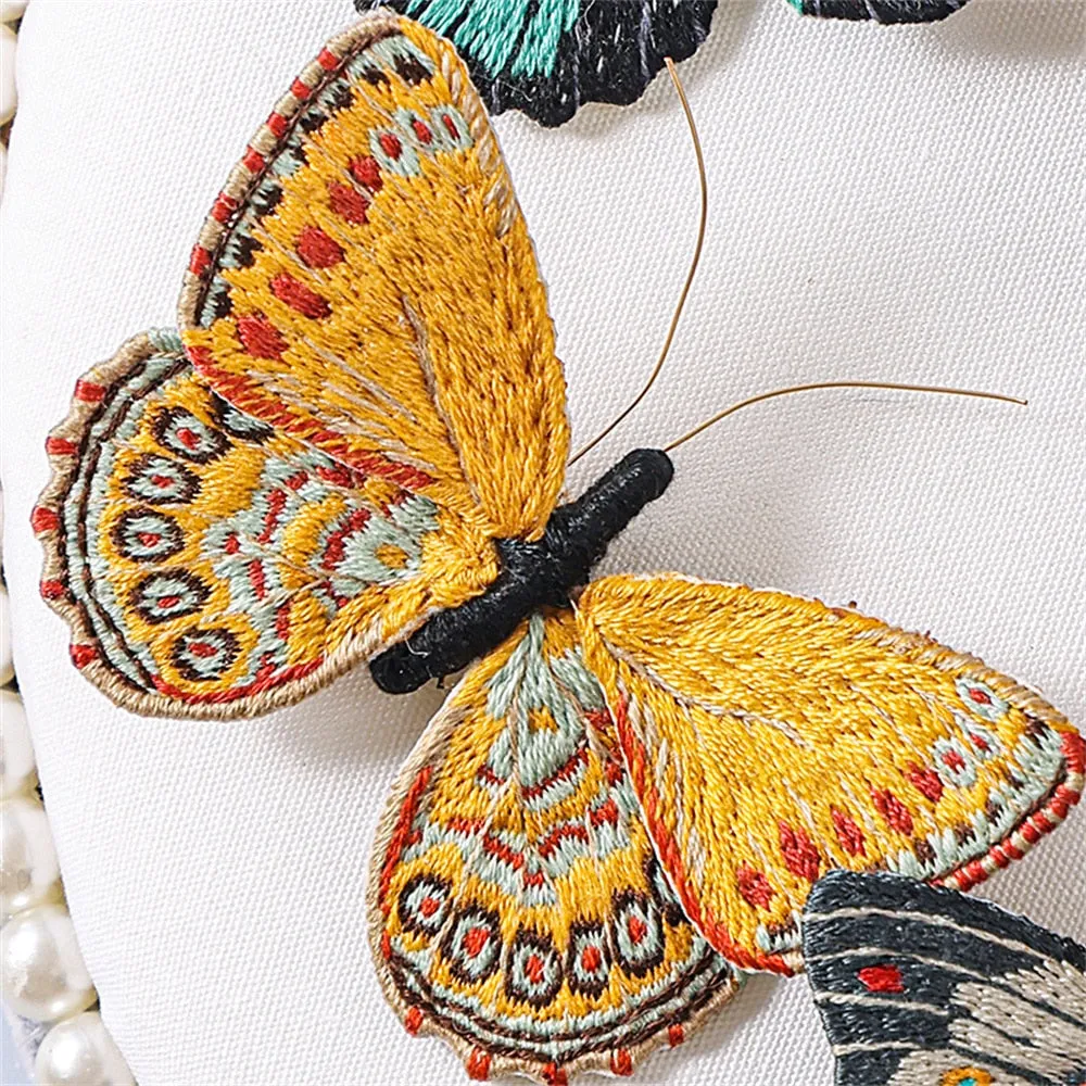 Starter Embroidery Kit Handmade Butterfly Brooches DIY Sewing Kit With Hoop