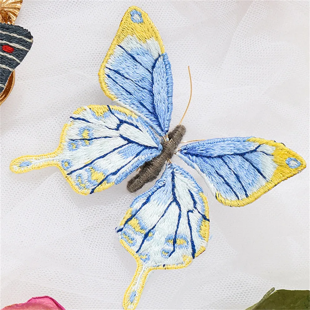 Starter Embroidery Kit Handmade Butterfly Brooches DIY Sewing Kit With Hoop