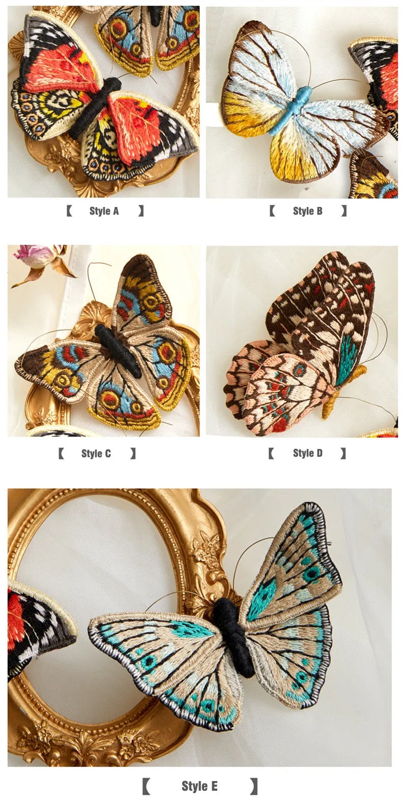 Starter Embroidery Kit Handmade Butterfly Brooches DIY Sewing Kit With Hoop