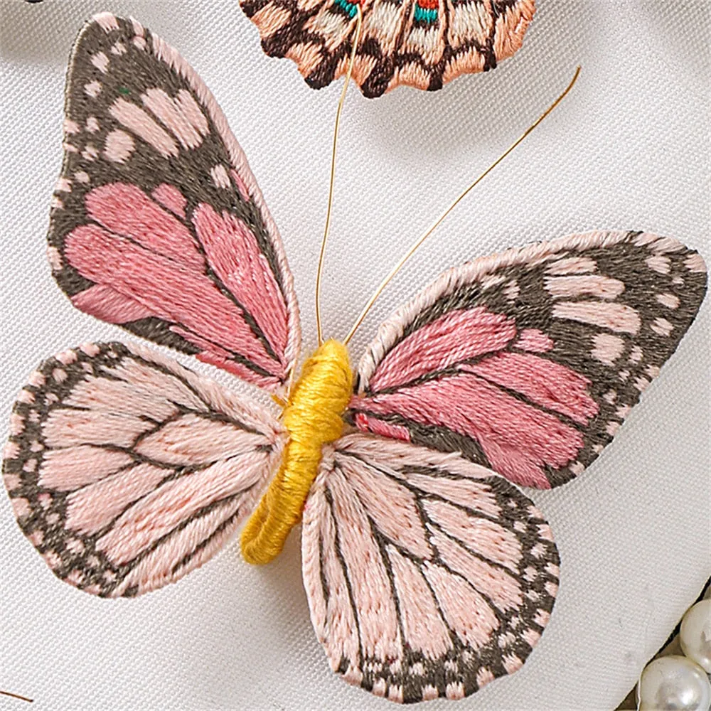 Starter Embroidery Kit Handmade Butterfly Brooches DIY Sewing Kit With Hoop