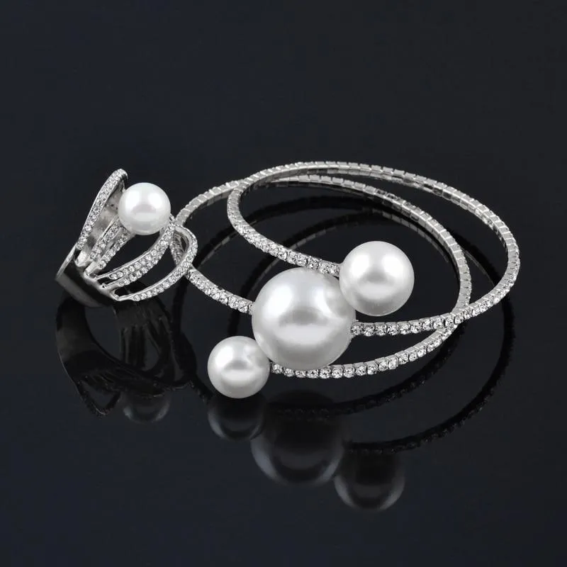 Trendy Fashion Jewellery Multi Layer Large Pearl Charm Bracelets For Women