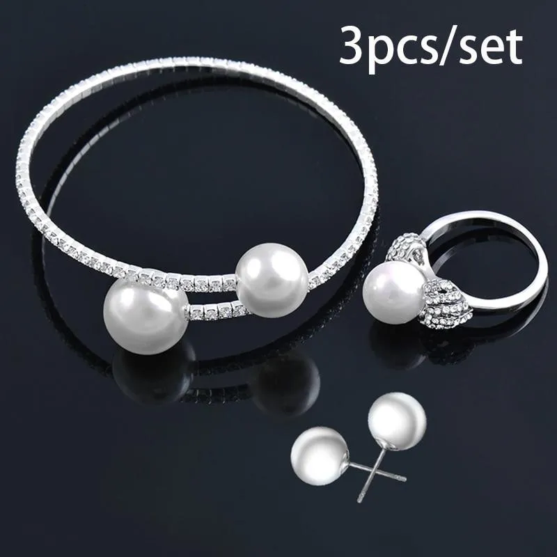 Trendy Fashion Jewellery Multi Layer Large Pearl Charm Bracelets For Women