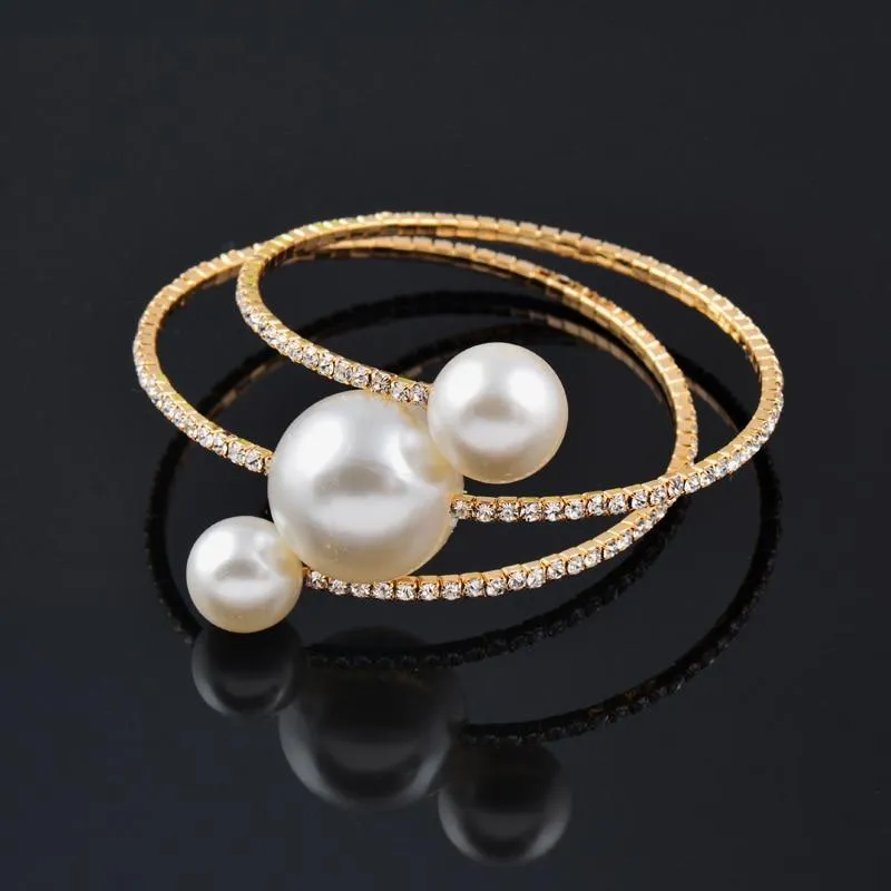 Trendy Fashion Jewellery Multi Layer Large Pearl Charm Bracelets For Women