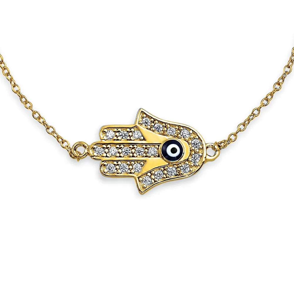 Turkish Amulet Evil Eye Chain Link Bracelet Gold Plated