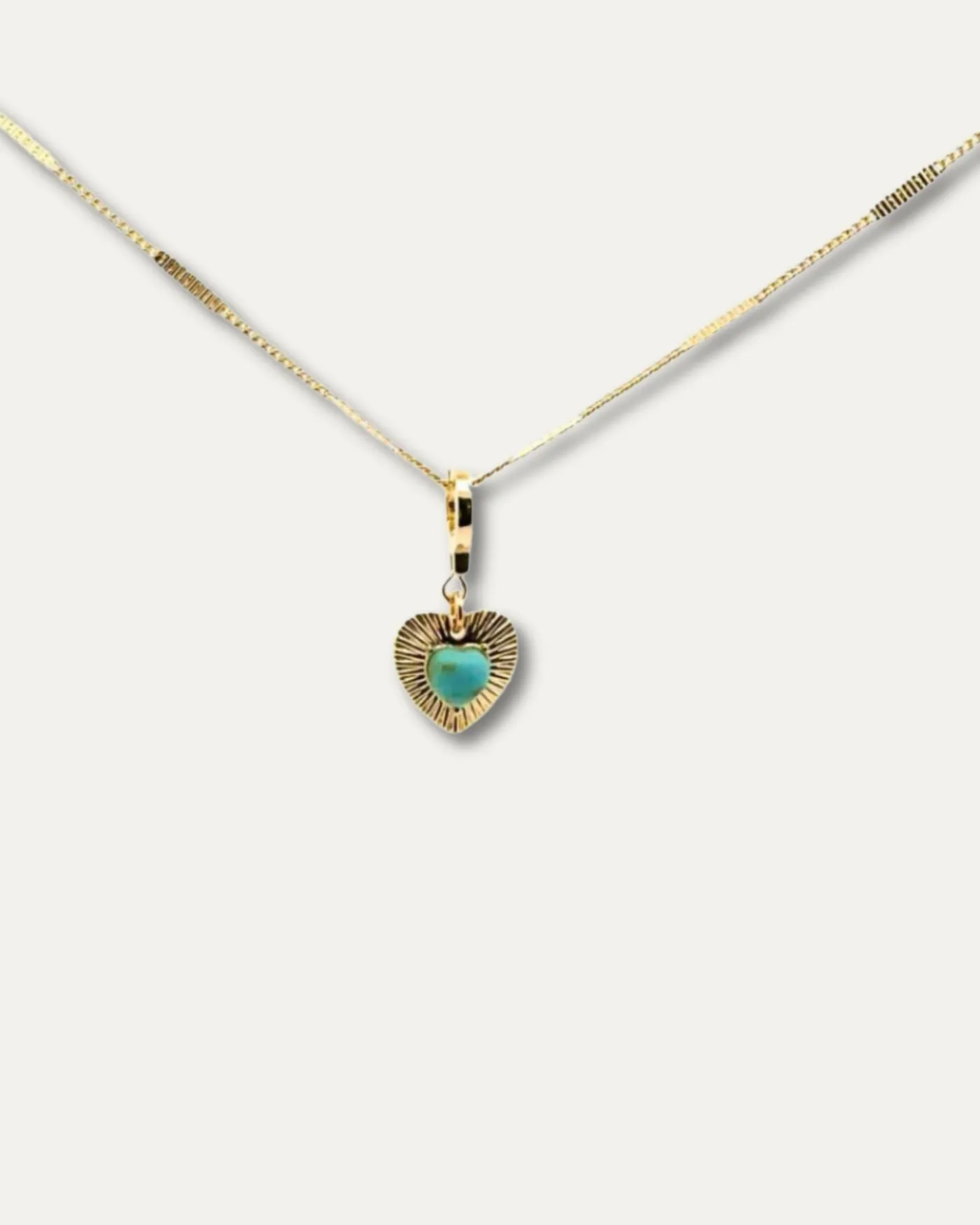 Turquoise Heart Charm Necklace