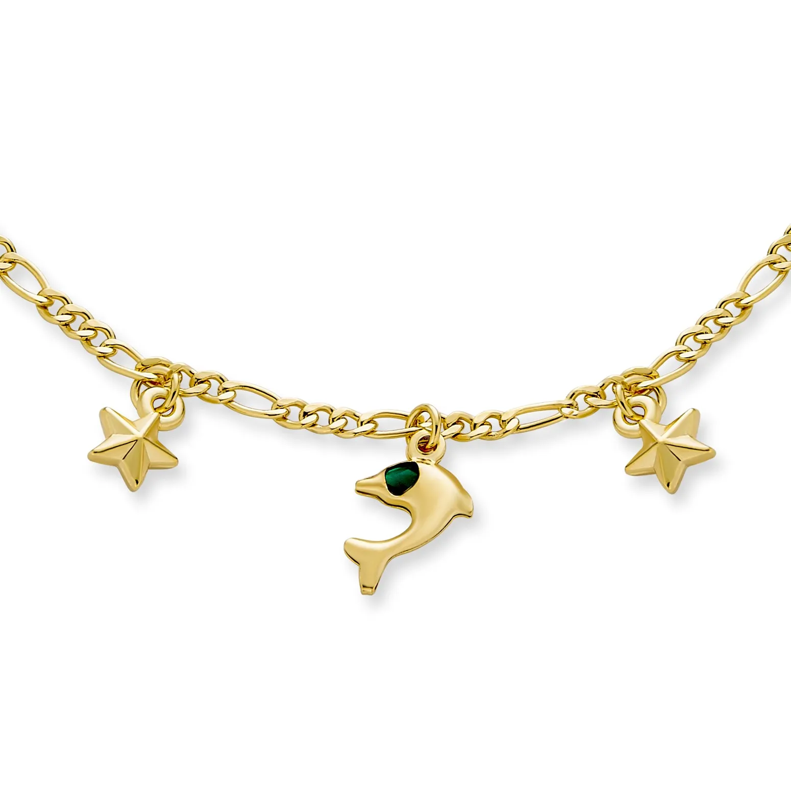 Vacation Nautical Anchor Starfish Charm Bracelet 18K Gold Plated